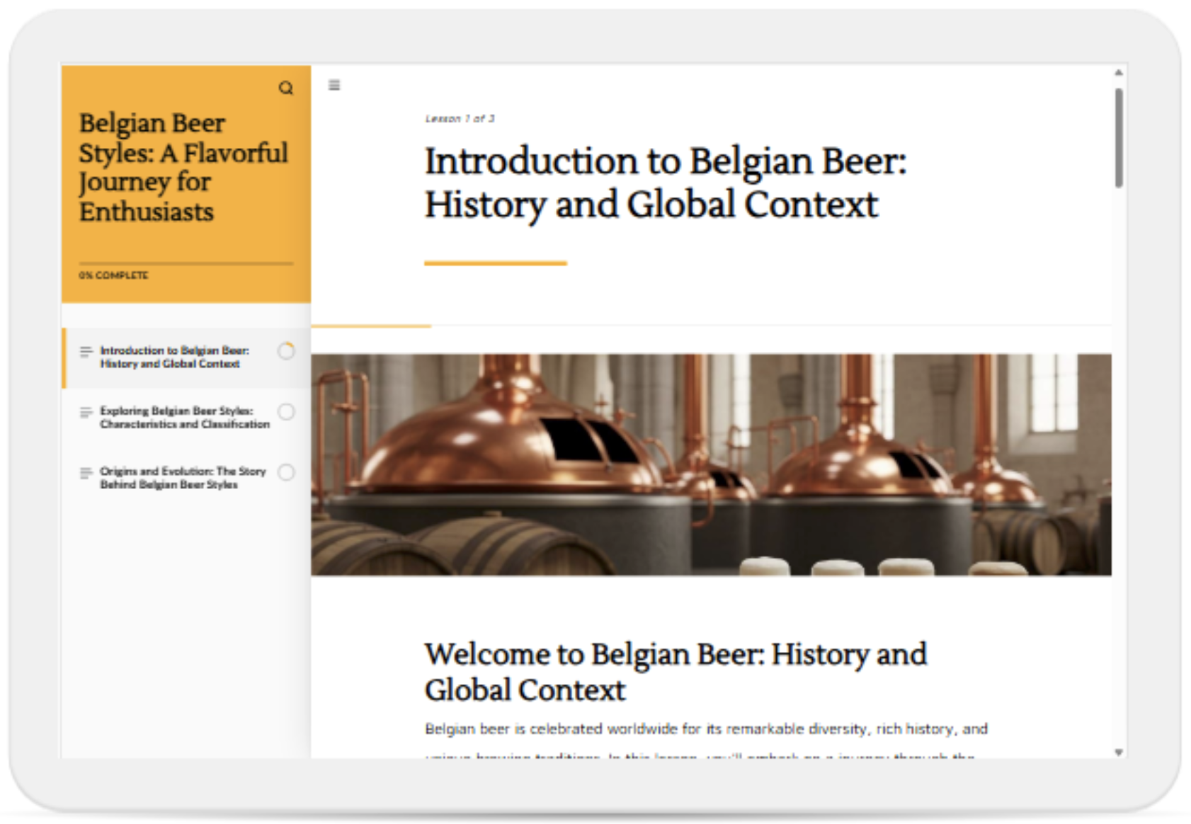 Screenshot of Belgian Beer Lesson